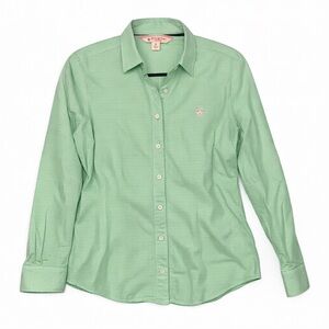 Brooks Brothers Light Green With White Dots Button-Up Shirt Size 6